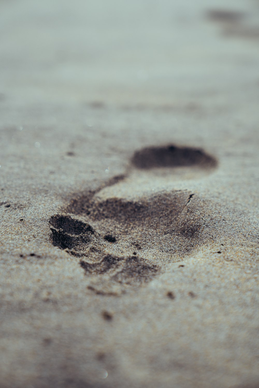 a close up of a person's footprints in the sand