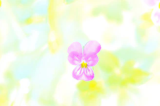 Soft pastel pink background with delicate lavender floral accents surrounding a serene doctor’s consultation scene.