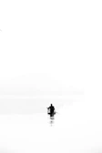 A lone sailor navigating through misty waters with a compass.