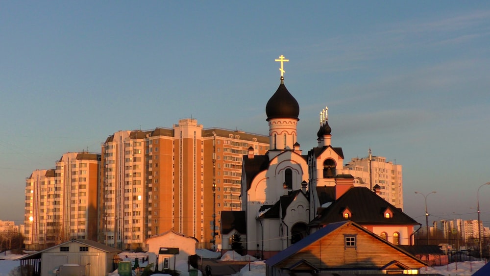 a church with a cross on top of it