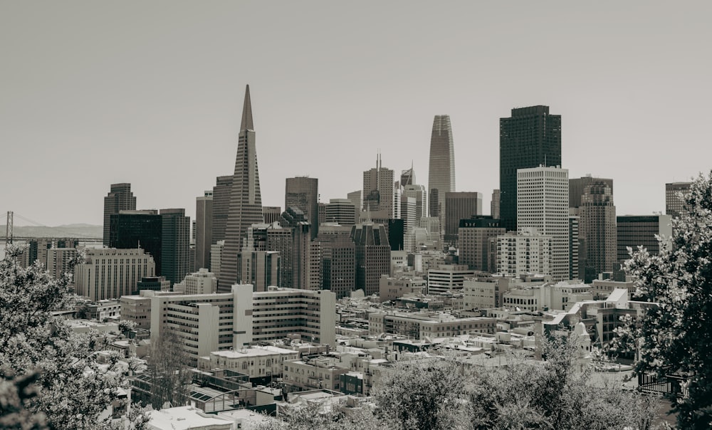 a black and white photo of a city