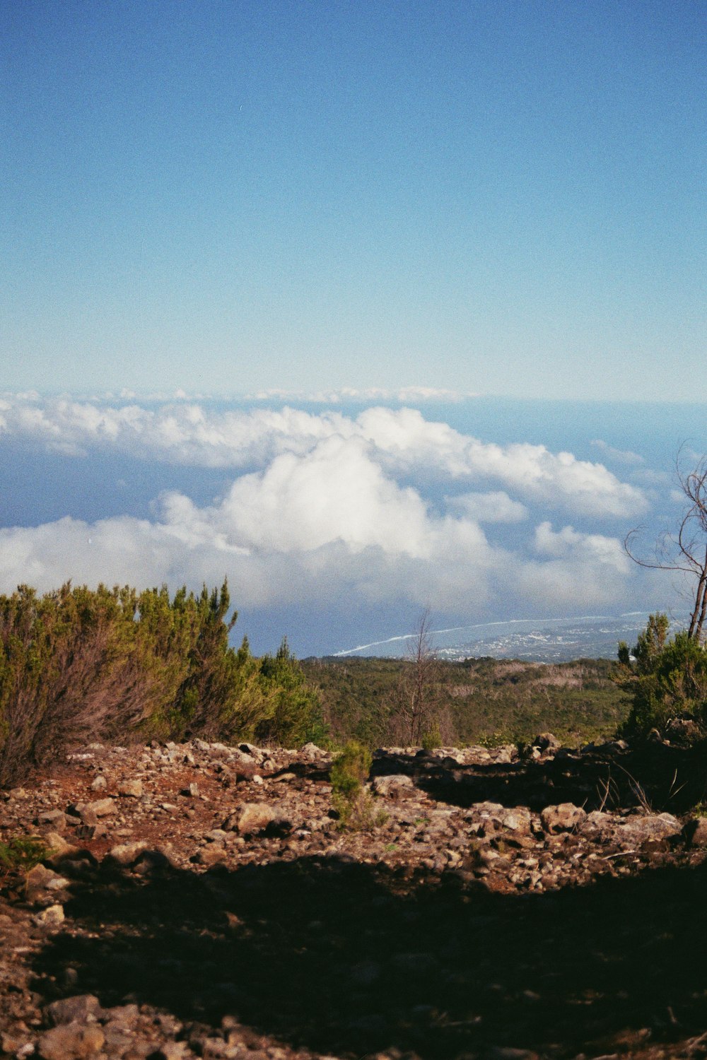 a view of the clouds from the top of a hill