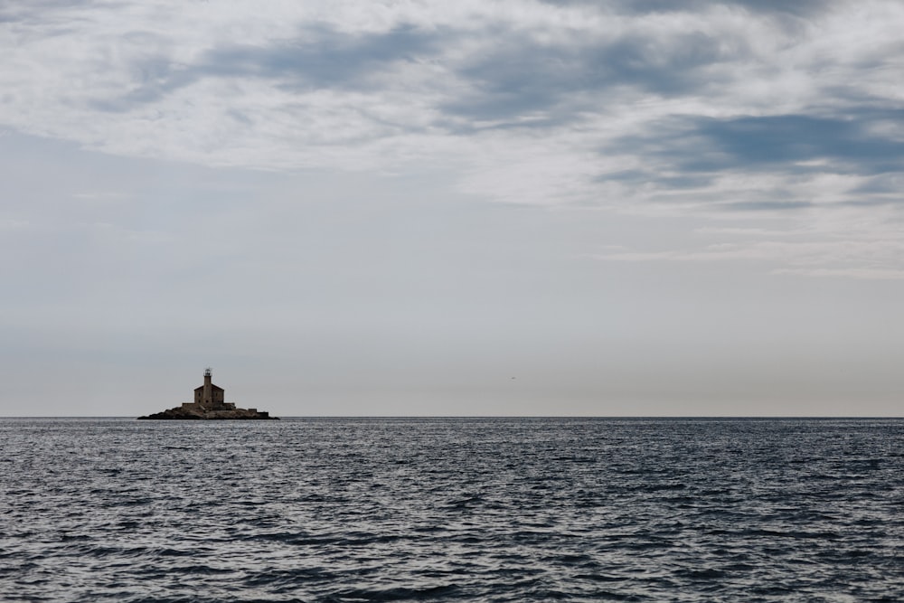 a small island in the middle of the ocean