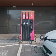 A modern electric car charging station.