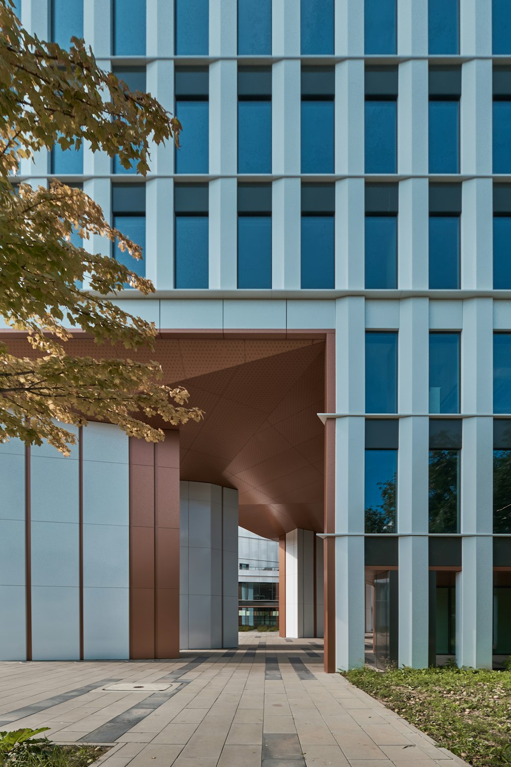 a building that has a walkway in front of it