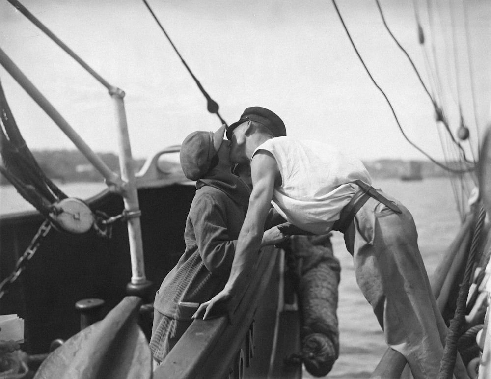 a couple of people that are on a boat