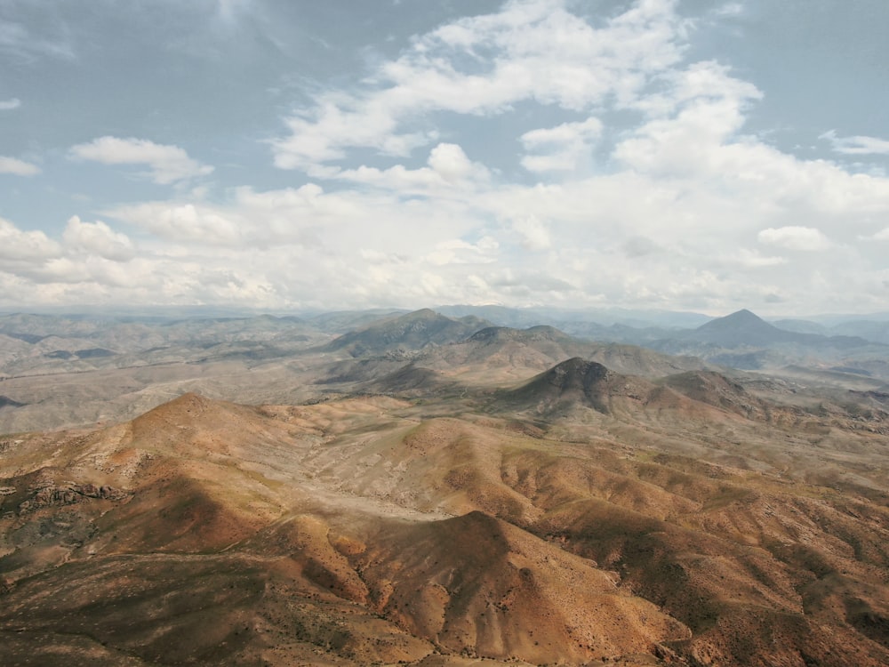 a view of a mountain range from a plane