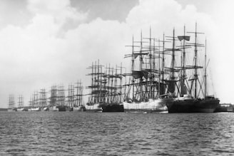 A fleet of ships ready for departure.