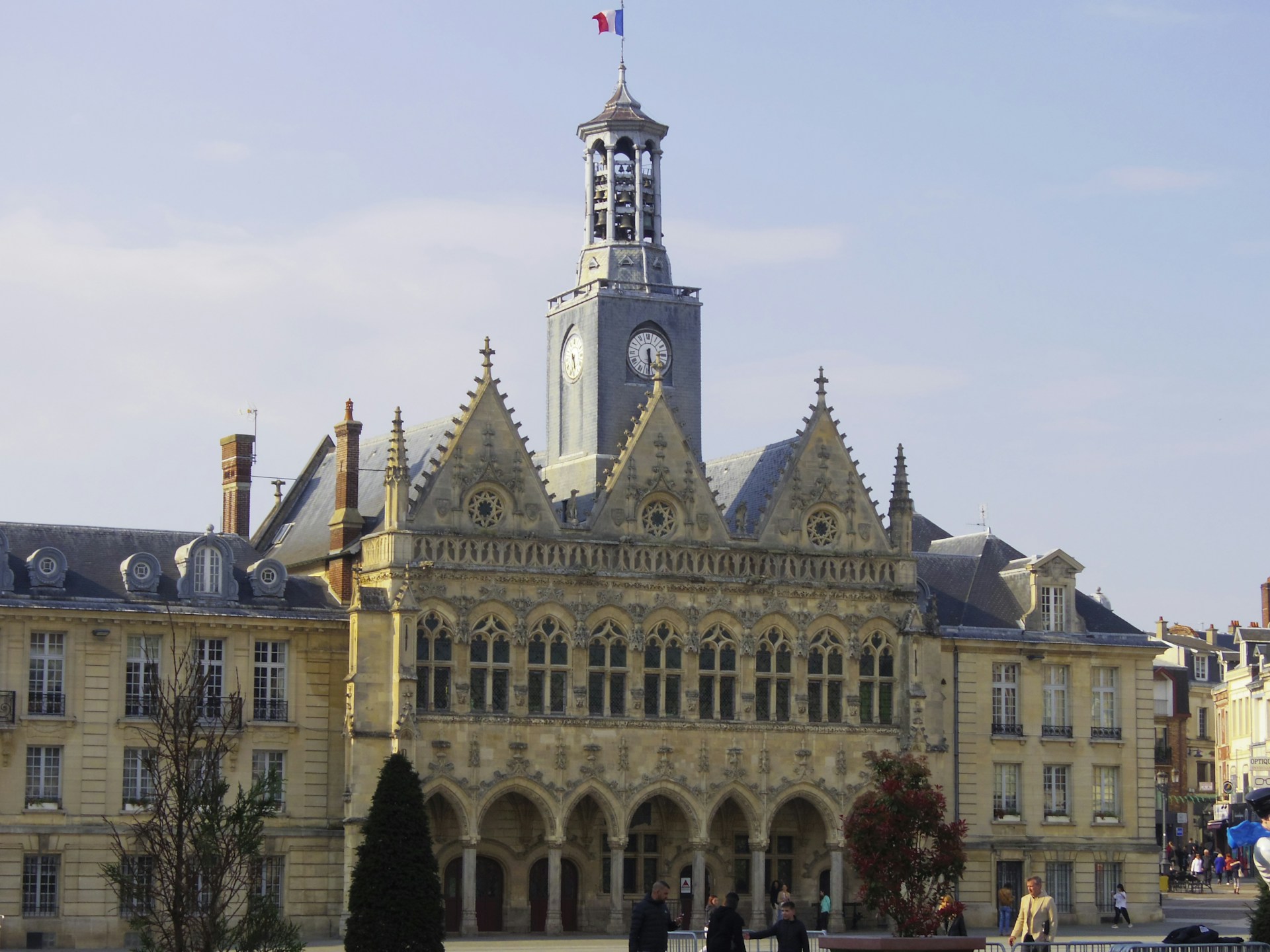 a large building with a clock tower on top of it