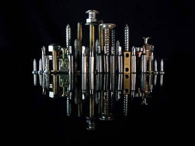 Hardware fasteners staged for kitting and inventory control