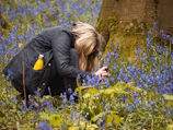 Juris Prokofjevs surveying a Natura 2000 site, clipboard in hand, surrounded by wildflowers