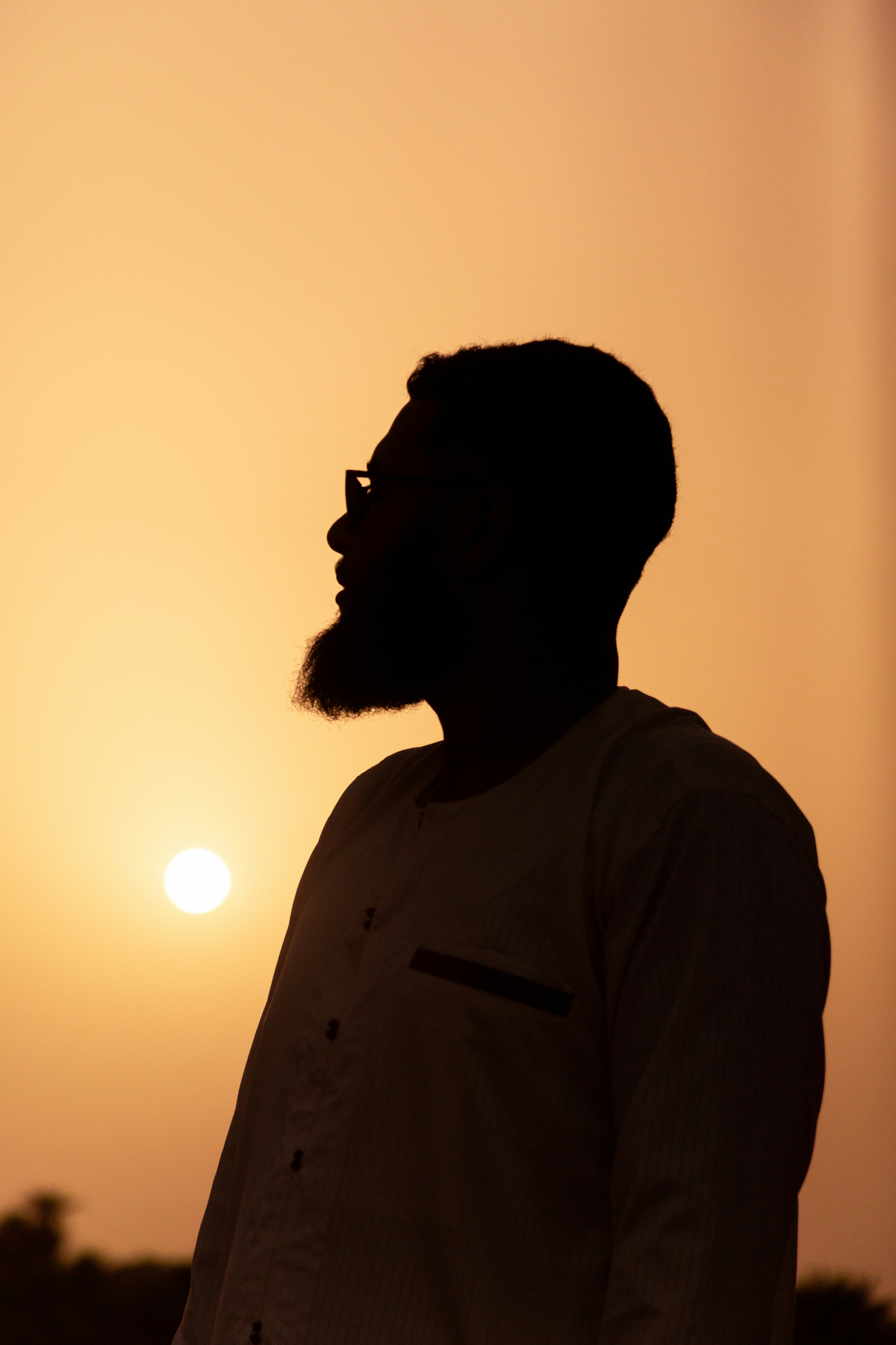 bearded man silouhette