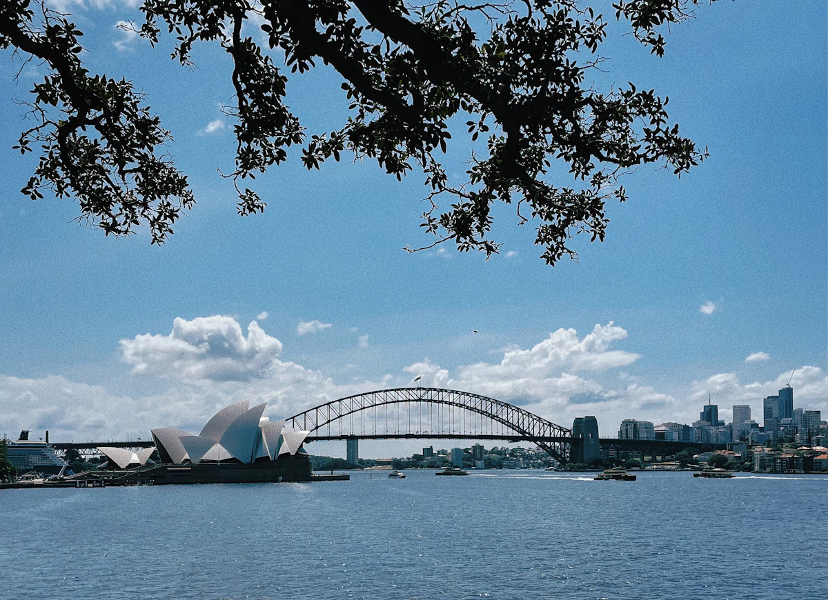 Sydney Harbour Bridge spanning the harbour near The Rocks