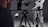 A person operates a professional camera setup on a tripod, with a monitor displaying an image. The camera is pointed at a person wearing a black and white racing suit, which includes logos and text. The background is a neutral, dark gray color.