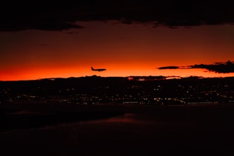 A sleek airplane ticket with a backdrop of Algiers cityscape at sunset.
