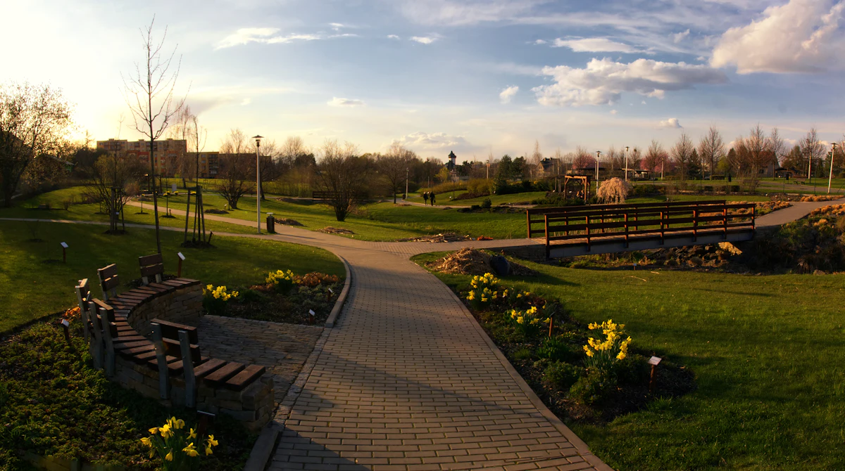 An outdoor walking path suited to low-impact aerobic exercise