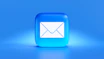 a blue button with a white envelope on it
