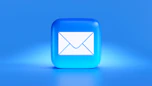 a blue button with a white envelope on it