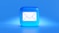 a blue button with a white envelope on it