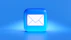 a blue button with a white envelope on it
