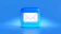 a blue button with a white envelope on it