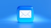 a blue button with a white envelope on it