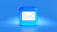 a blue button with a white envelope on it