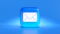 a blue button with a white envelope on it