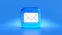 a blue button with a white envelope on it