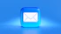 a blue button with a white envelope on it