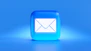 a blue button with a white envelope on it