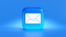 a blue button with a white envelope on it