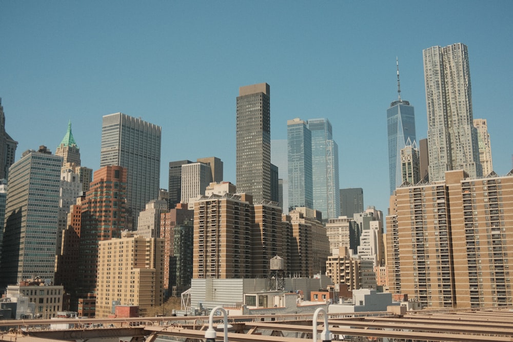 a view of a large city with tall buildings