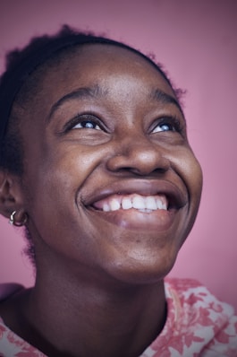 a woman with a smile on her face