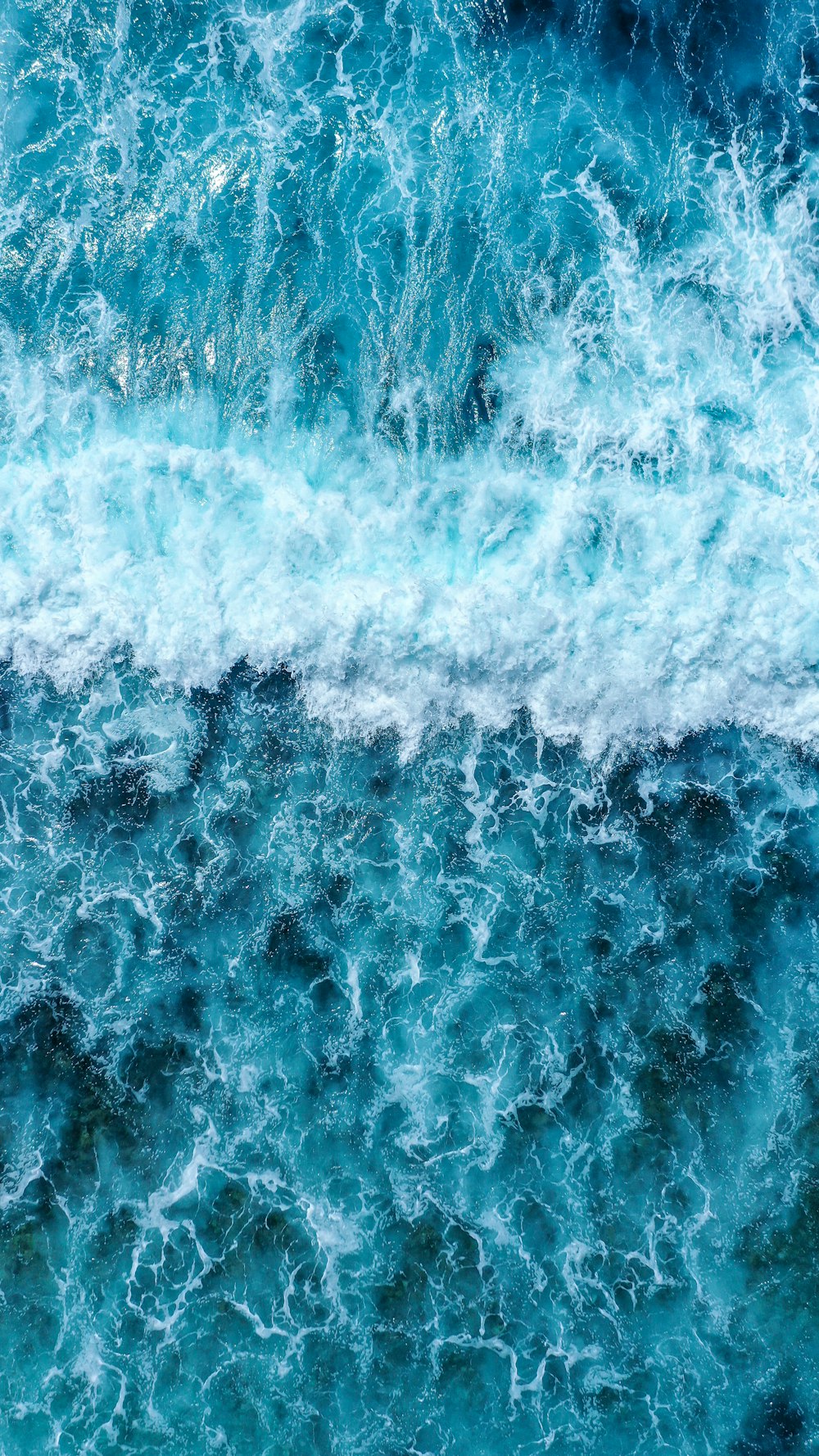 an aerial view of a body of water