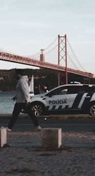 a police car parked on the side of the road