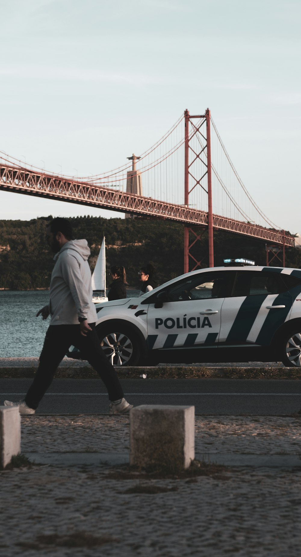 a police car parked on the side of the road