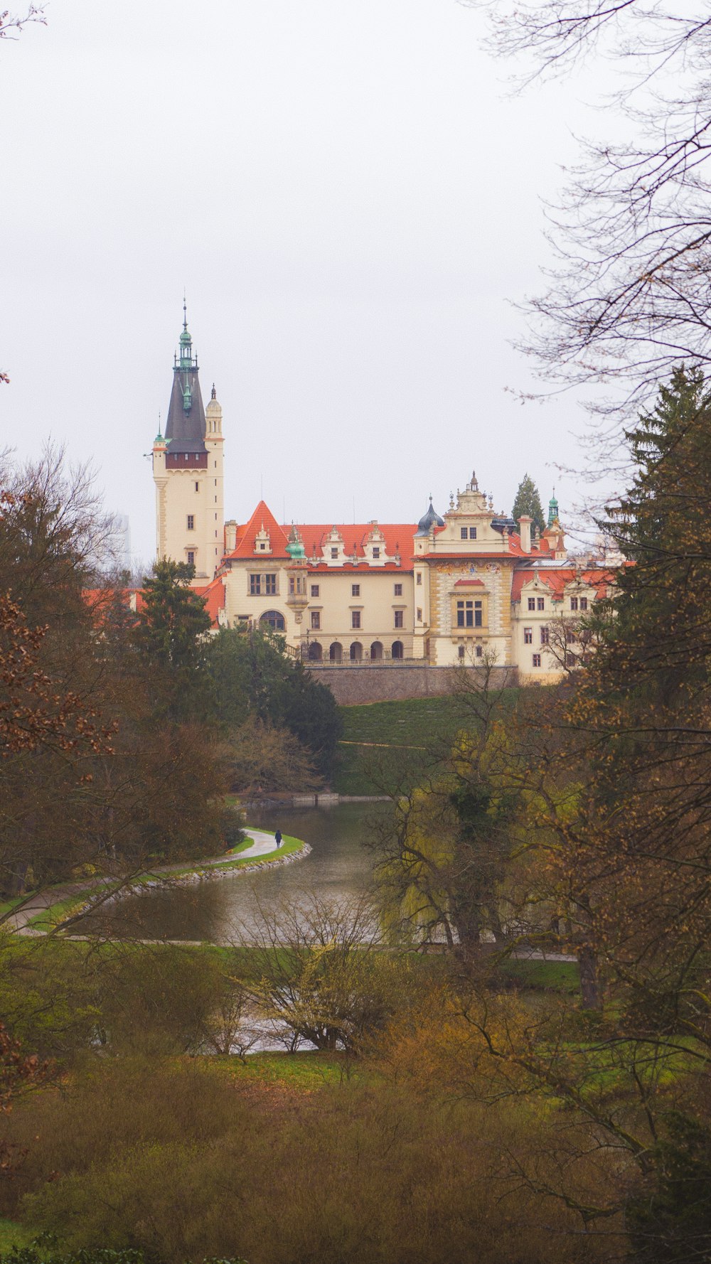 a large building with a clock tower on top of it