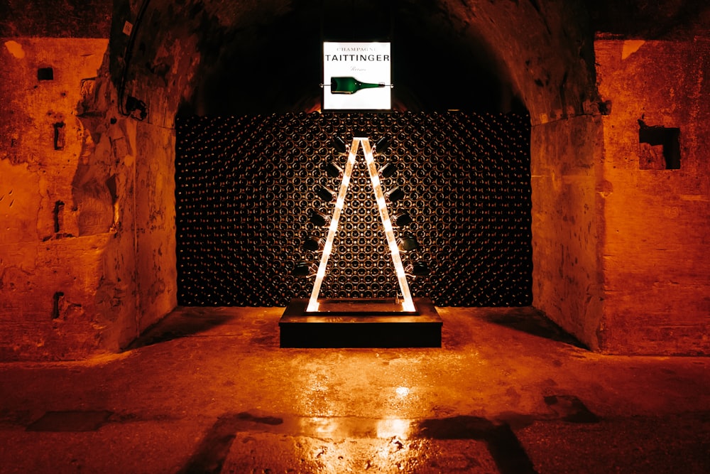 a picture of a wine rack in a cellar