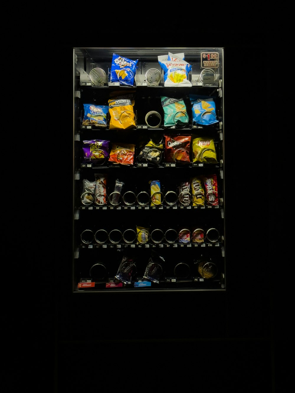 a vending machine filled with lots of snacks