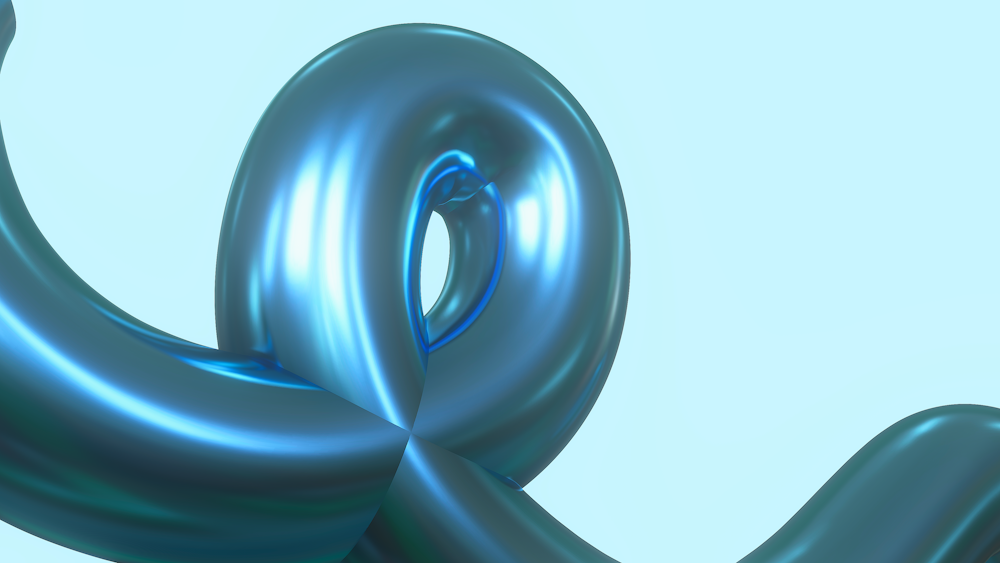 un fond bleu abstrait avec un nœud torsadé
