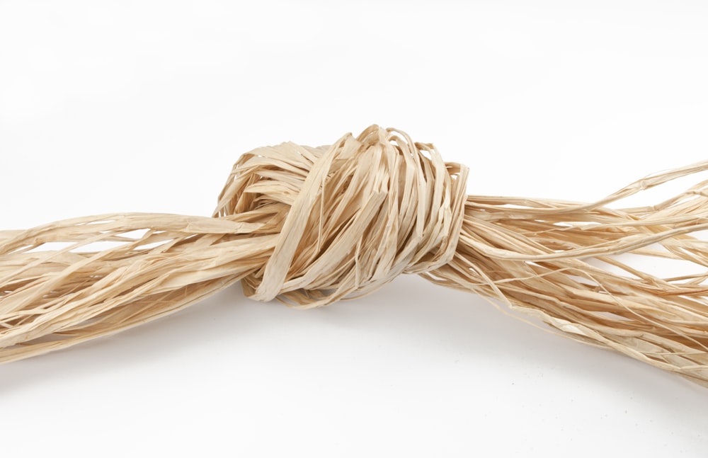 a bundle of twine on a white background
