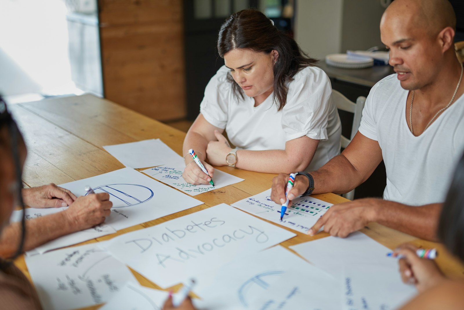 A product team reading analytics together