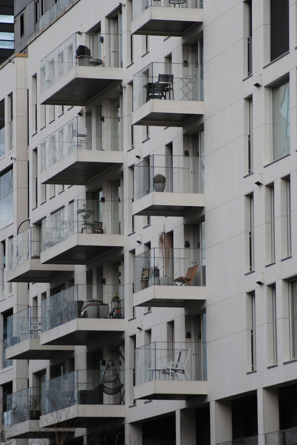 a tall building with balconies and balconies on the balconies