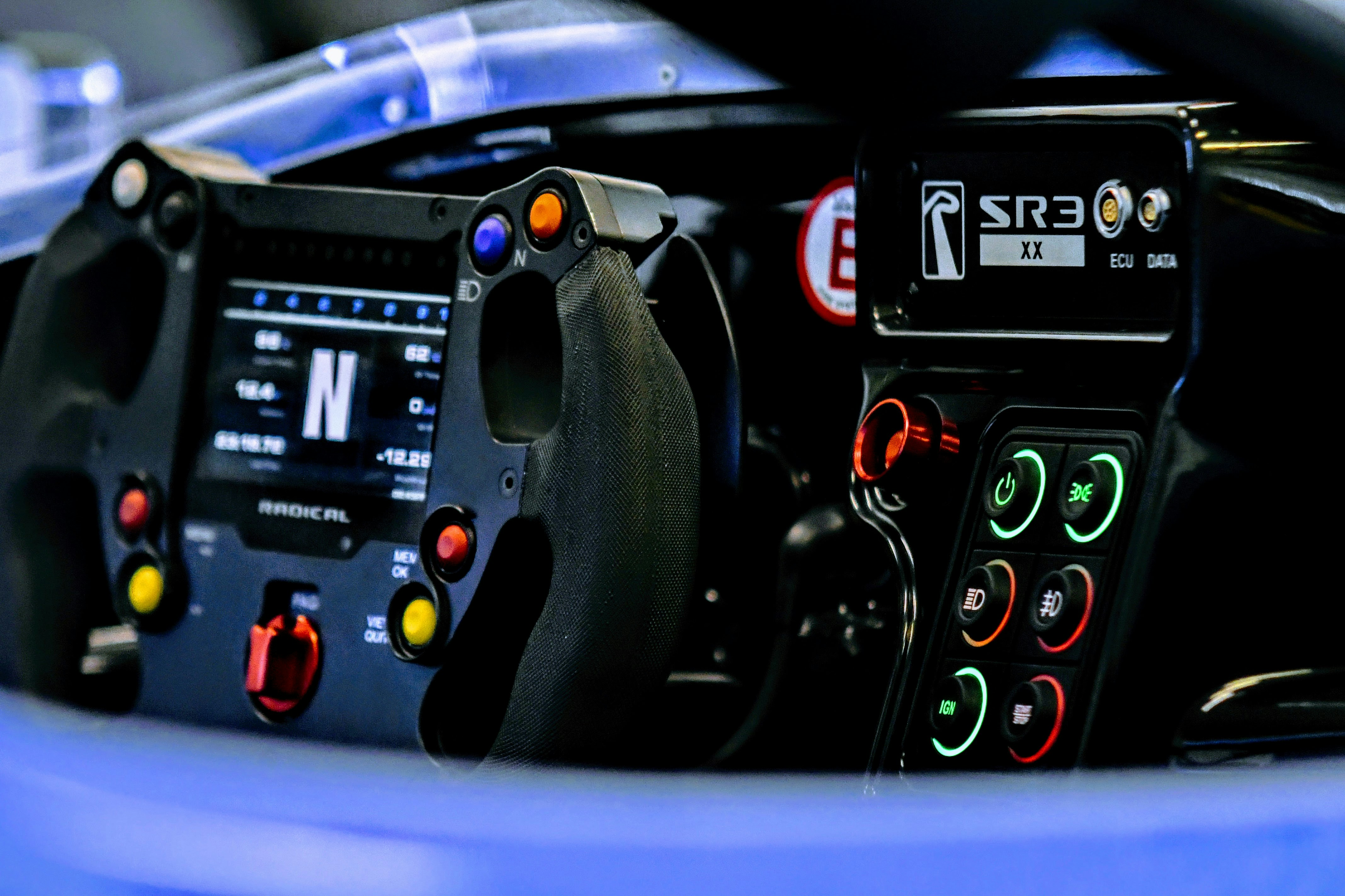 Formula 1 steering wheel display driver cockpit hands
