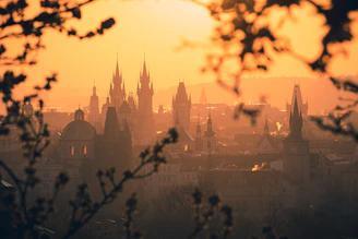 a view of a city from a distance