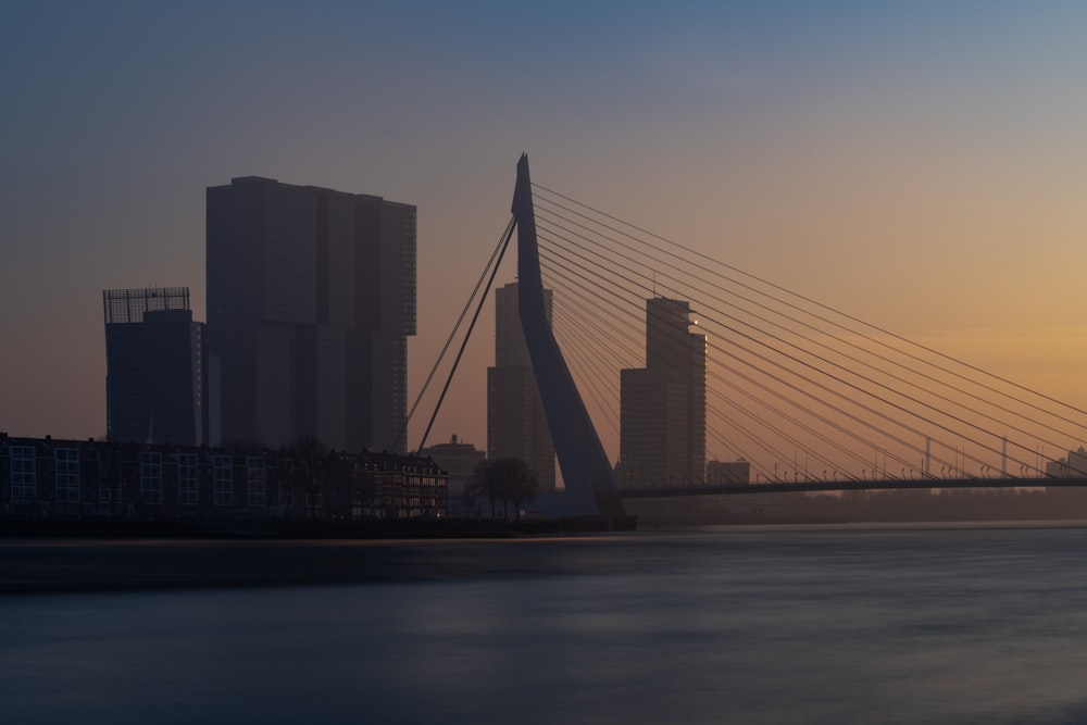 a large bridge spanning over a large body of water