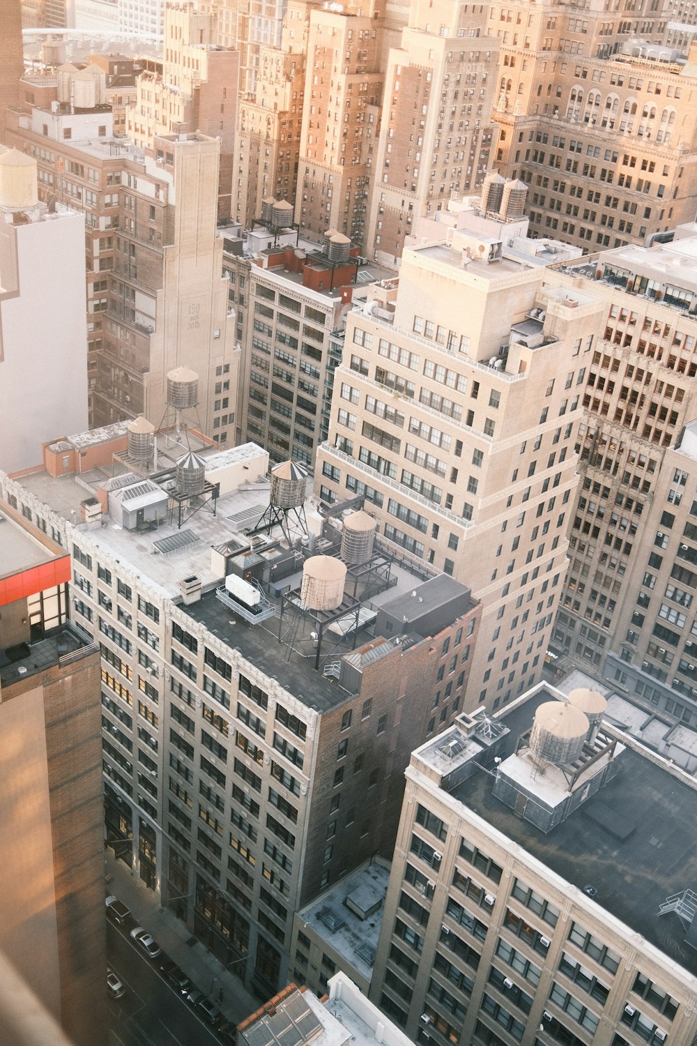 a view of a city from the top of a building