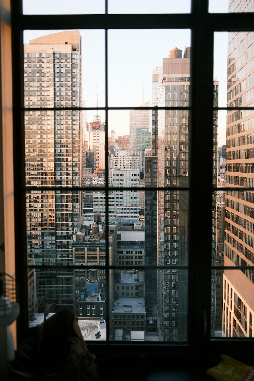 a view of a city from a window