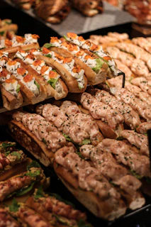 a bunch of food that is on a table